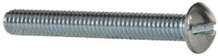 Value Collection - 5/16-18 UNC, 2-1/2" Length Under Head Slotted Drive Machine Screw - Round Head, Grade 2 Steel, Zinc-Plated Finish, Without Washer - Benchmark Tooling