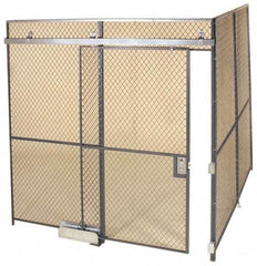 Folding Guard - 10' Long x 10" Wide, Woven Wire Room Kit - 2 Walls - Benchmark Tooling