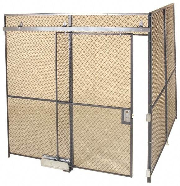 Folding Guard - 20' Long x 15" Wide, Woven Wire Room Kit - 2 Walls - Benchmark Tooling