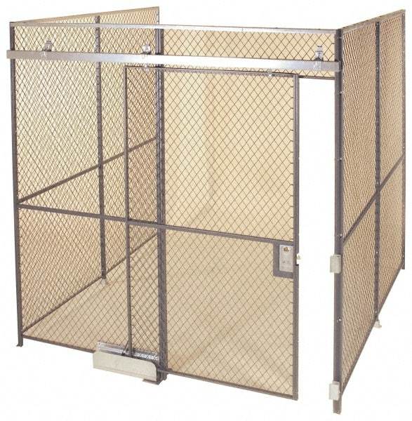 Folding Guard - 20' Long x 15" Wide, Woven Wire Room Kit - 3 Walls - Benchmark Tooling