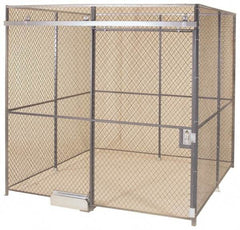 Folding Guard - 10' Long x 10" Wide, Woven Wire Room Kit - 4 Walls - Benchmark Tooling