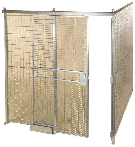 Folding Guard - 16' Long x 16" Wide, Welded Wire Room Kit - 2 Walls - Benchmark Tooling