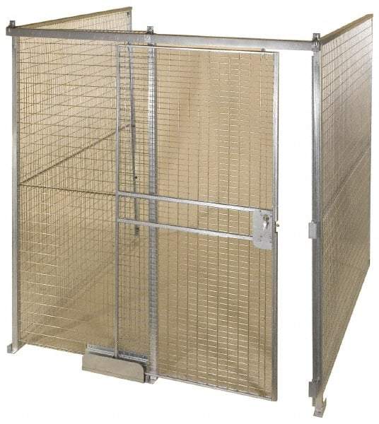 Folding Guard - 12' Long x 8" Wide, Welded Wire Room Kit - 3 Walls - Benchmark Tooling