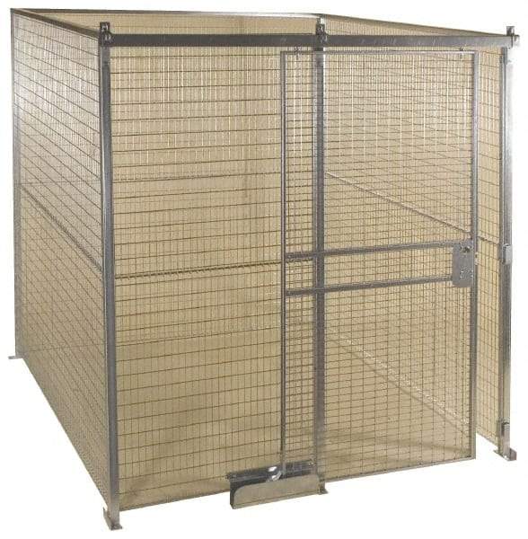 Folding Guard - 16' Long x 12" Wide, Welded Wire Room Kit - 4 Walls - Benchmark Tooling