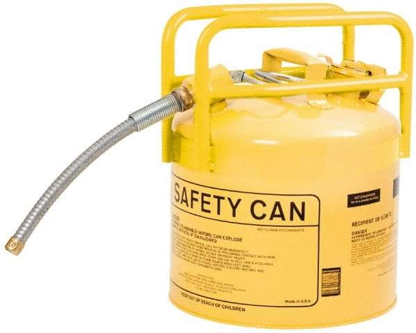 Eagle - 5 Gal Galvanized Steel Type II DOT Safety Can - 15-3/4" High x 12-1/2" Diam, Yellow - Benchmark Tooling