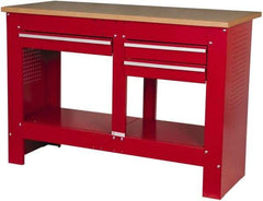 Value Collection - 54 Wide x 23-1/8" Deep x 37-1/4" High, Fiberboard Workbench - Straight Edge, Fixed Legs - Benchmark Tooling