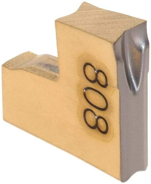 Iscar - TAG JS IC808 Grade, 0.0787" Cutting Width, Carbide Cutoff Insert - 6° Right Hand Lead Angle, 0.0008" Cnr Rad, TiAlN Coated, Single End - Benchmark Tooling