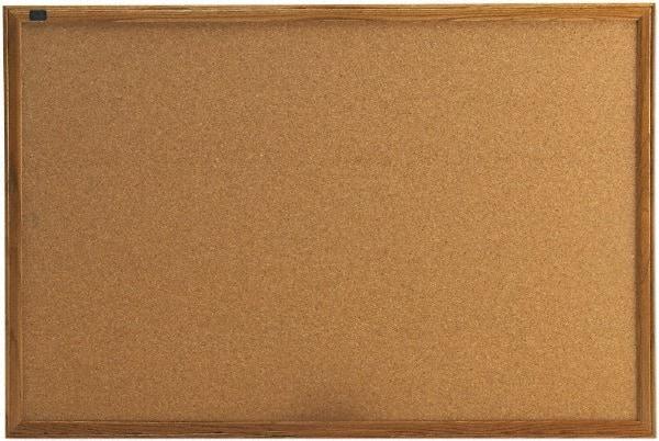 Quartet - 36" Wide x 24" High Open Cork Bulletin Board - Natural (Color) - Benchmark Tooling