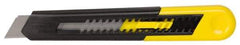 Stanley - Snap Utility Knife - 4.33" Blade, Yellow Handle, 1 Blade Included - Benchmark Tooling