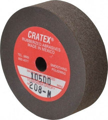 Cratex - 2" Diam x 1/4" Hole x 1/2" Thick, Surface Grinding Wheel - Silicon Carbide, Medium Grade, 10,500 Max RPM, Rubber Bond, No Recess - Benchmark Tooling