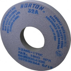 Norton - 14" Diam x 5" Hole x 1-1/2" Thick, I Hardness, 46 Grit Surface Grinding Wheel - Aluminum Oxide, Type 1, Coarse Grade, 1,800 Max RPM, Vitrified Bond, No Recess - Benchmark Tooling