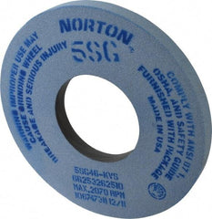 Norton - 12" Diam x 5" Hole x 1" Thick, K Hardness, 46 Grit Surface Grinding Wheel - Ceramic, Type 1, Coarse Grade, 2,070 Max RPM, Vitrified Bond, No Recess - Benchmark Tooling