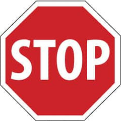 NMC - "Stop", 24" Wide x 24" High, Aluminum Stop & Yield Signs - 0.08" Thick, White on Red, High Intensity Reflectivity, Octagon, Post Mount - Benchmark Tooling