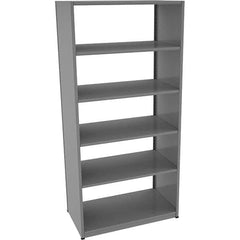 Tennsco - 6 Shelf Starter Open Steel Shelving - 42" Wide x 88" High x 24" Deep, Medium Gray - Benchmark Tooling