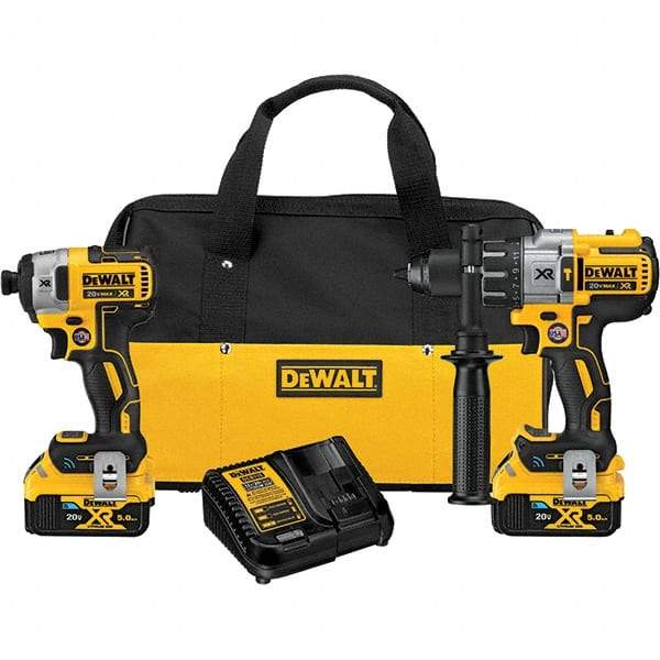 DeWALT - 20 Volt Cordless Tool Combination Kit - Includes Hammerdrill & Impact Driver, Lithium-Ion Battery Included - Benchmark Tooling