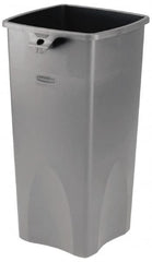 Rubbermaid - 23 Gal Gray Square Trash Can - Polyethylene, 30.9" High x 16-1/2" Long x 15-1/2" Wide - Benchmark Tooling