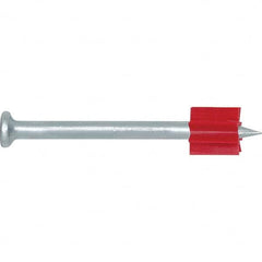 Powder Actuated Pins & Threaded Studs; Type: Drive Pin; Shank Length (Inch): 2; Shank Diameter (Decimal Inch): 2.0000; Head Diameter (Decimal Inch): 0.3000; Material: Steel; Thread Length (Inch): 0; Finish/Coating: Zinc; Material Application: Concrete