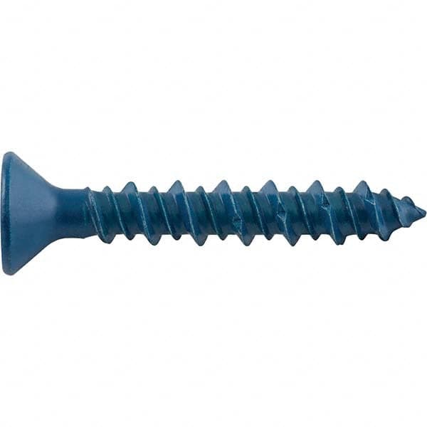 1/4″ Diam, 3-1/4 Overall Length, Phillips Drive Concrete Screw & Masonry Fastener Carbon Steel, Blue StalGard Finish