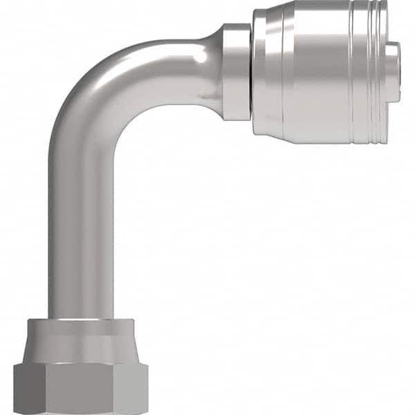 Eaton - Hydraulic Hose Fittings & Couplings Type: Female ORS Swivel Long Drop 90 Elbow Hose Diameter: 1.438 (Inch) - Benchmark Tooling