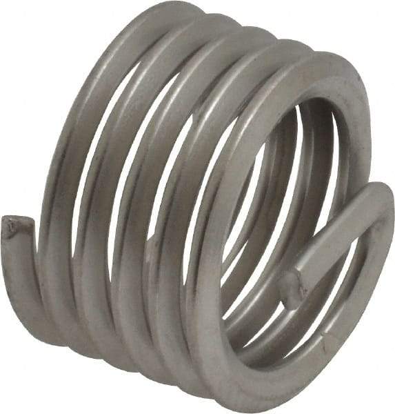 Recoil - 5/8-11 UNC, 5/8" OAL, Free Running Helical Insert - 5-1/4 Free Coils, Tanged, Stainless Steel, Bright Finish, 1D Insert Length - Exact Industrial Supply