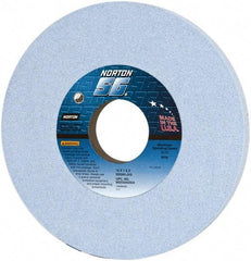 Norton - 12" Diam x 3" Hole x 1" Thick, J Hardness, 60 Grit Surface Grinding Wheel - Ceramic, Type 1, Medium Grade, 2,070 Max RPM, Vitrified Bond, No Recess - Benchmark Tooling