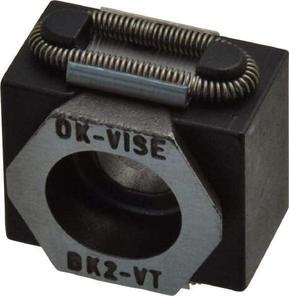Mitee-Bite - 5,500 Lb Holding Force Single Vise Wedge Clamp - 1.06" Wide x 0.83" Deep x 0.59" High Base, 48 to 52 HRC, 1.06 to 1.22" Jaw Spread, 30 Lb/Ft Torque, 5/16-18 Screw Thread - Benchmark Tooling