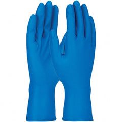 Disposable Gloves: Size Large, 8 mil, Nitrile Blue, 12″ Length, Fishscale, FDA Approved