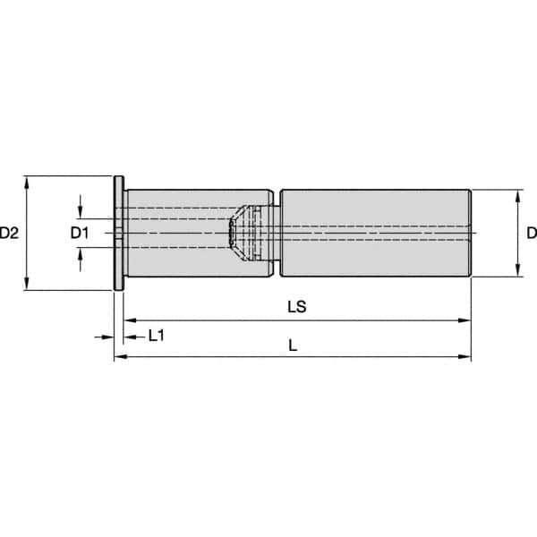 Kennametal - 3/4" Bore Diam, 1-1/2" Shank Diam, Boring Bar Sleeve - 6.157" OAL, 3" Bore Depth - Exact Industrial Supply