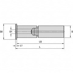 Kennametal - 1-1/4" Bore Diam, 2" Shank Diam, Boring Bar Sleeve - 8.157" OAL, 5" Bore Depth - Exact Industrial Supply