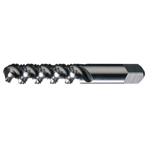 M10x1.5 3 Flute D6 HSS High Helix Bottoming Chamfer General Purpose High-Spiral Tap- TiCN - Exact Industrial Supply
