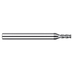 Diamond End Mills for Non-Ferrous Materials - CVD Diamond - 0.0310″ (1/32″) Cutter Diameter × 0.0050″ Radius × 0.0930″ (3/32″) Length of Cut Carbide Corner Radius End Mill, 4 Flutes, CVD Diamond Coated - Exact Industrial Supply