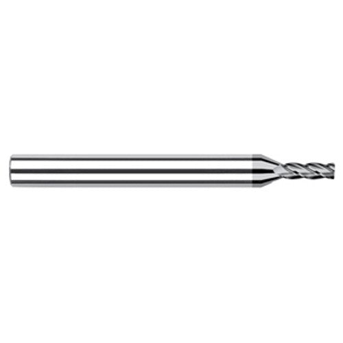 Diamond End Mills for Non-Ferrous Materials - CVD Diamond - 0.1250″ (1/8″) Cutter Diameter × 0.0150″ (1/64″) Radius × 0.3750″ (3/8″) Length of Cut Carbide Corner Radius End Mill, 4 Flutes, CVD Diamond Coated - Exact Industrial Supply