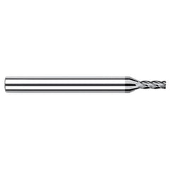 Diamond End Mills for Non-Ferrous Materials - CVD Diamond - 0.1250″ (1/8″) Cutter Diameter × 0.0150″ (1/64″) Radius × 0.3750″ (3/8″) Length of Cut Carbide Corner Radius End Mill, 4 Flutes, CVD Diamond Coated - Exact Industrial Supply