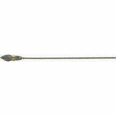 Brush Research Mfg. - 5/16" Diam Helical Stainless Steel Tube Brush - Single Spiral, 0.005" Filament Diam, 1" Brush Length, 6-1/2" OAL, 0.112" Diam Galvanized Steel Shank - Benchmark Tooling