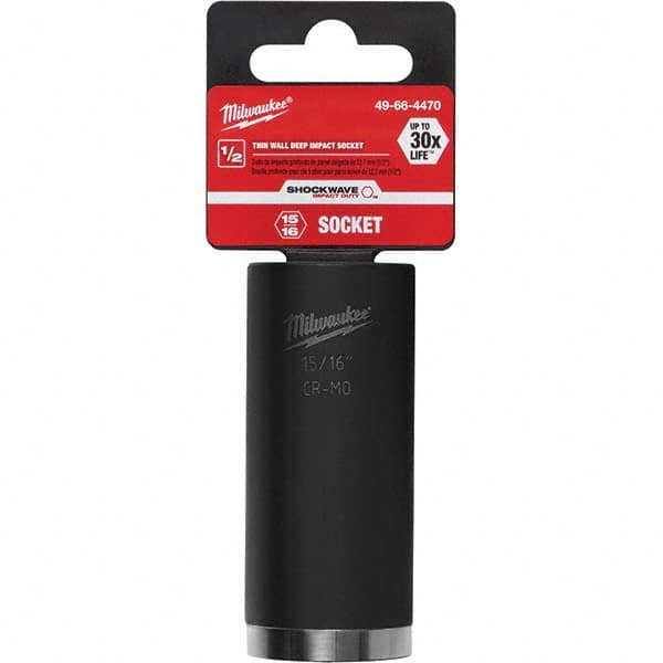 Milwaukee Tool - 1/2" Drive 15/16" Universal Thin Wall Nonsparking Deep Impact Socket - Benchmark Tooling