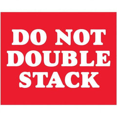 Shipping & DOT Label: ″Do Not Double Stack″, Rectangle, 10″ Wide, 8″ High Paper, Uncoated