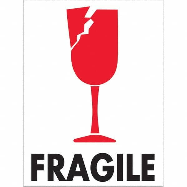 Shipping & DOT Label: ″Fragile″, Rectangle, 4″ Wide, 3″ High Paper, Semi-Gloss