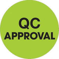 Shipping & DOT Label: ″QC Approval″, Round, 2″ Dia Paper, Semi-Gloss