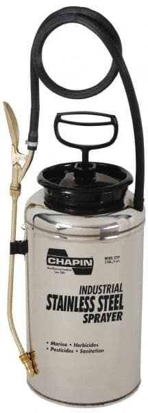 Chapin - 2 Gal Garden Hand Sprayer - Stainless Steel Tank, Wide Mouth, Reinforced Hose, For Industrial Applications - Benchmark Tooling