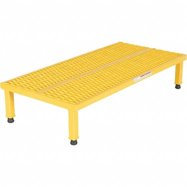 Vestil - 9" High x 24" Wide x 48" Deep, Yellow Step Stand - Steel, 500 Lb Capacity - Benchmark Tooling