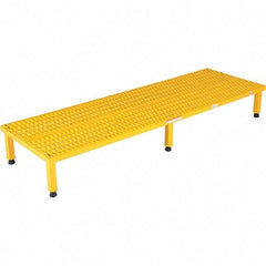 Vestil - 9" High x 24" Wide x 72" Deep, Yellow Step Stand - Steel, 500 Lb Capacity - Benchmark Tooling