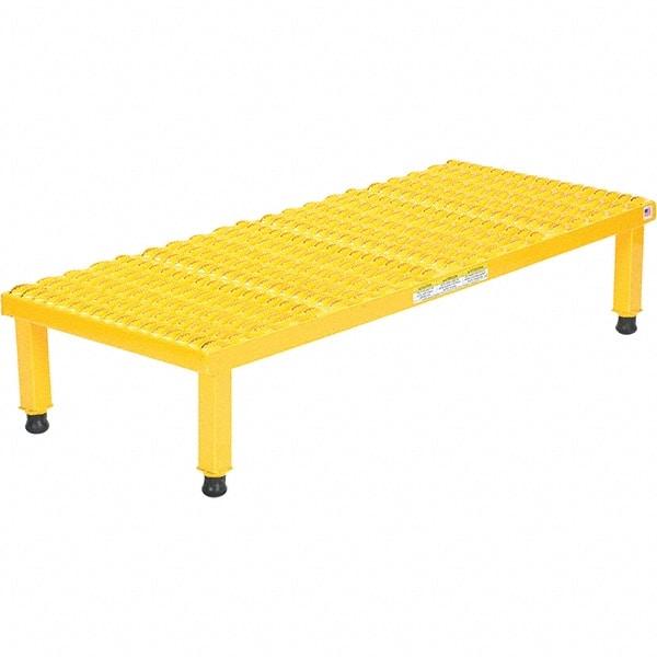 Vestil - 9" High x 19" Wide x 48" Deep, Yellow Step Stand - Steel, 500 Lb Capacity - Benchmark Tooling