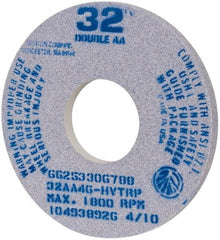 Norton - 14" Diam x 5" Hole x 1" Thick, H Hardness, 46 Grit Surface Grinding Wheel - Aluminum Oxide, Type 1, Coarse Grade, 1,800 Max RPM, Vitrified Bond - Benchmark Tooling