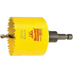 Starrett - 2-1/2" Diam, 2" Cutting Depth, Hole Saw - High Speed Steel Saw, Toothed Edge - Benchmark Tooling