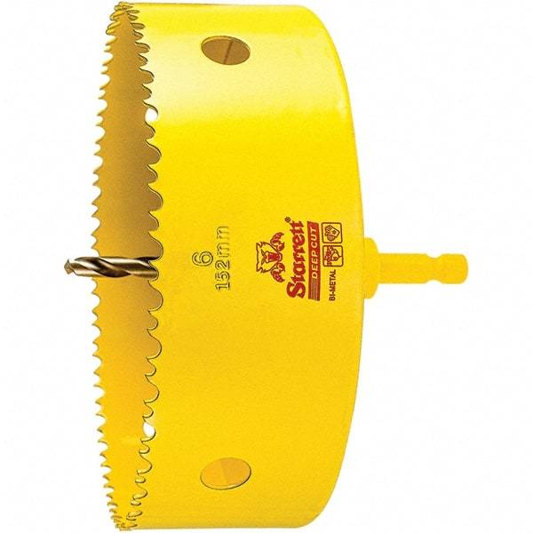 Starrett - 6" Diam, 2" Cutting Depth, Hole Saw - High Speed Steel Saw, Toothed Edge - Benchmark Tooling