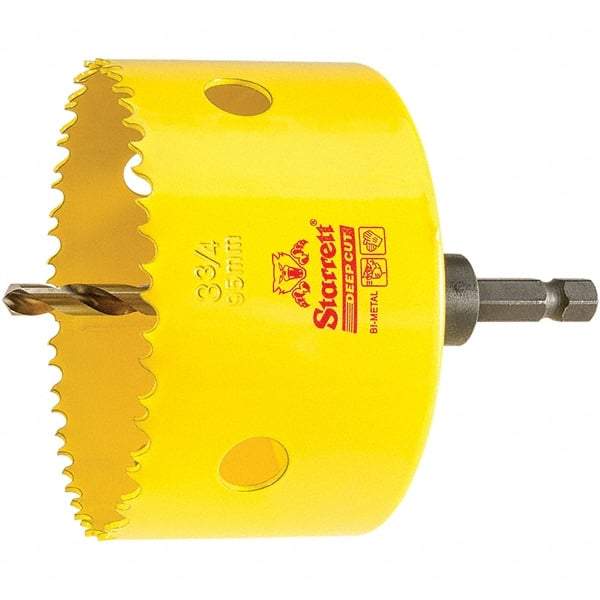 Starrett - 3-3/4" Diam, 2" Cutting Depth, Hole Saw - High Speed Steel Saw, Toothed Edge - Benchmark Tooling