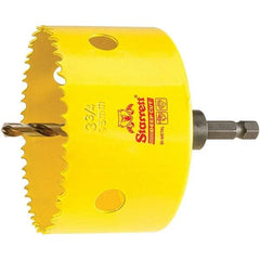 Starrett - 3-3/4" Diam, 2" Cutting Depth, Hole Saw - High Speed Steel Saw, Toothed Edge - Benchmark Tooling