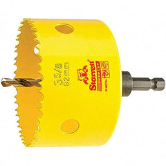 Starrett - 3-5/8" Diam, 2" Cutting Depth, Hole Saw - High Speed Steel Saw, Toothed Edge - Benchmark Tooling