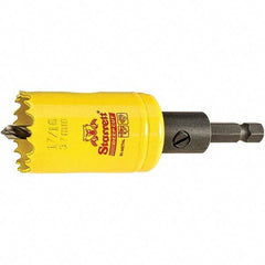 Starrett - 1-7/16" Diam, 2" Cutting Depth, Hole Saw - High Speed Steel Saw, Toothed Edge - Benchmark Tooling