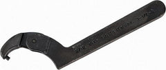 Proto - 1-1/4" to 3" Capacity, Black Oxide Finish, Adjustable Pin Spanner Wrench - 8-1/8" OAL, 3/16" Hook Pin Height - Benchmark Tooling